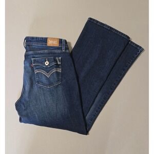 Levi Jeans Womens 12 Blue Straight Leg Stretch Denim Classic Casual